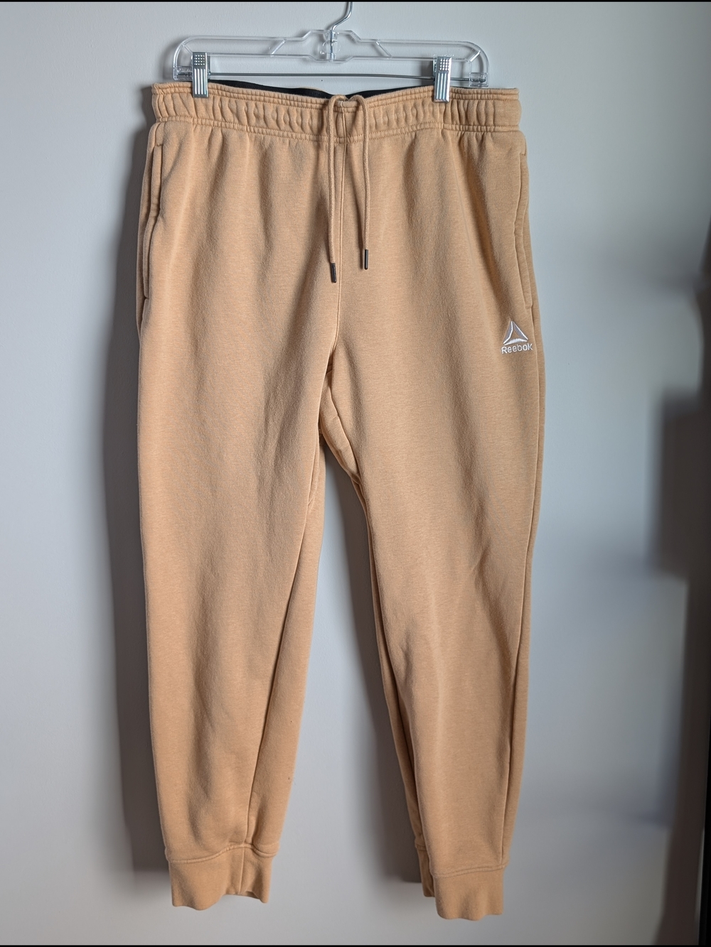 Reebok Men's Fleece Jogger Sweatpants Tan Brown Size Large REM243PA40 Cuffed